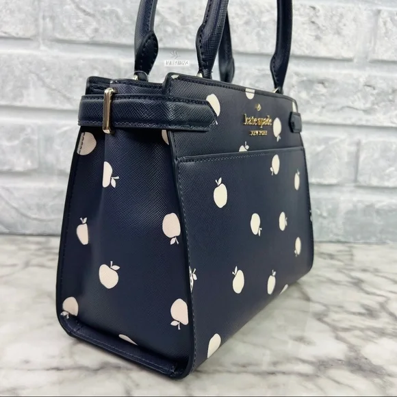 Kate Spade Staci Orchard Toss Apple Small Satchel Crossbody - Picture 4 of 11